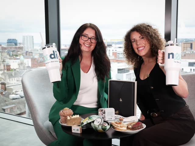 Armagh-based corporate gifting firm needi has announced it has secured a £1 million follow-on investment from the Investment Fund for Northern Ireland (IFNI). Pictured is Claudine Owens, senior investment manager at Clarendon Fund Managers and Louise Doyle, co-founder and CEO of needi