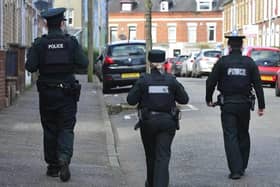 PSNI officers on patrol in south Belfast. Pacemaker