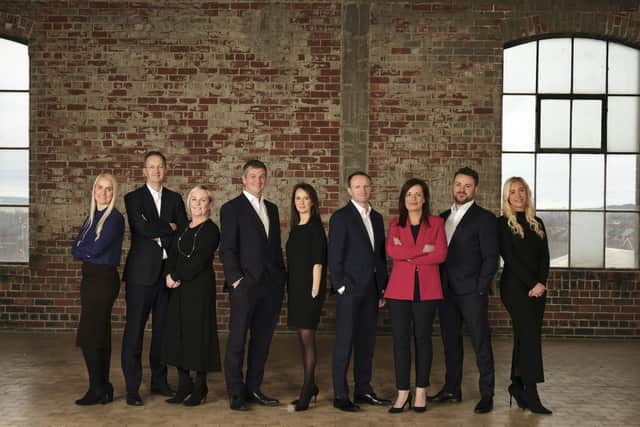 Belfast’s oldest property consultancy, McConnell Chartered Surveyors, is under new ownership after being acquired by one on Northern Ireland’s most well-known businessmen, Paddy Brennan. Pictured are Lorna Ewart, John Adgey, Rosanne Briggs, Paddy Brennan, Joanne Kee, Amos McPeake, Bronagh Hannon, Greg Henry and Emily McIlroy