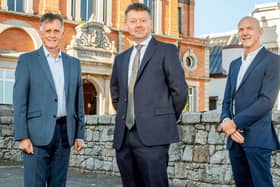 Mark Bleakney, southern regional manager, Invest NI, Kielty Hughes, chief executive officer, ISx4 and George McKinney, director of technology and services, Invest NI