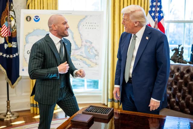 Conor McGregor meets president Donald Trump in the Oval Office.