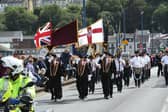 The main parade makes it's way across Craigavon Bridge last year