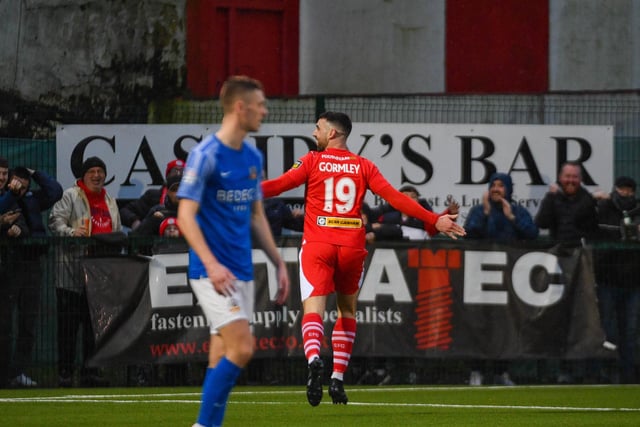 Joe Gormley might only have been subbed on in the 73rd minute, but Cliftonville's record goalscorer made a huge impact. He kept his cool to convert from the penalty spot after Ronan Hale had been brought down and then produced a superb chipped finish in injury-time to secure three points