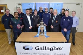 Sponsors Shane Matthews from Gallaher and president of the NCU Brian Walsh joined by members pictured at the draw