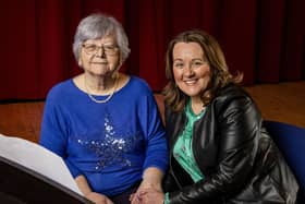 DUP councillor Paula Bradley with her mother Charlotte Meaney, at The Courtyard Theatre, Newtownabbey