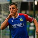 Joel Cooper of Linfield scores a sensational solo goal during their 4-2 Sports Direct Premiership victory against Glenavon at Windsor Park, Belfast. PIC: Andrew McCarroll/ Pacemaker Press