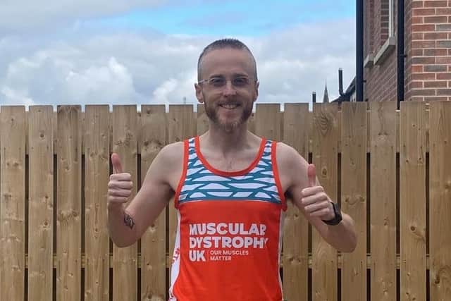 Kevin Darragh, 40, from Dungannon is running the marathon for Muscular Dystrophy UK. His cousin’s son Luke, 13, lives with Duchenne muscular dystrophy – a progressive muscle weakening condition.