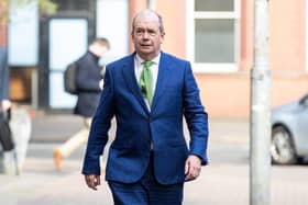 Professor Sir Michael McBride arrives at the Clayton Hotel in Belfast City Centre to take questions at the UK Covid-19 Inquiry which is sitting in the city for three weeks