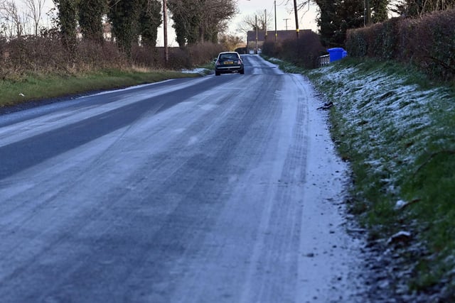 Motorists struggle on some  roads in the Crumlin area as the cold weather continues