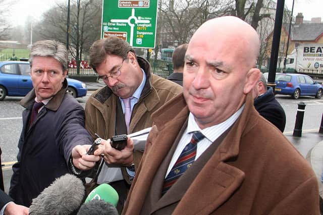 Sunday World Northern Editor Jim McDowell speaks to journalists following the inquest into the death of reporter Martin O'Hagan, at Armagh Coroners court, Armagh.