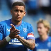 Rangers' James Tavernier applauds the fans following the cinch Premiership defeat to Celtic. (Photo by Steve Welsh/PA Wire)