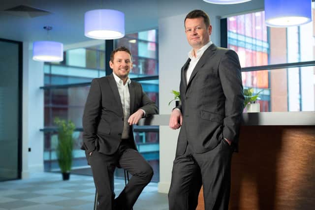 New figures from CompareNI.com show a massive 31% decline in demand for travel insurance to countries outside of Europe in 2022, compared to pre-pandemic levels in 2019. Pictured are managing director Ian Wilson and CEO Greg Wilson of CompareNI.com
