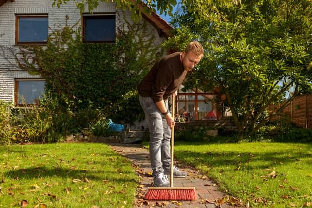 Sweep paths and walkways to remove fallen leaves and debris. (Picture: Shutterstock)