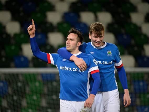 Andrew Waterworth scored Linfield's second goal against Cliftonville
