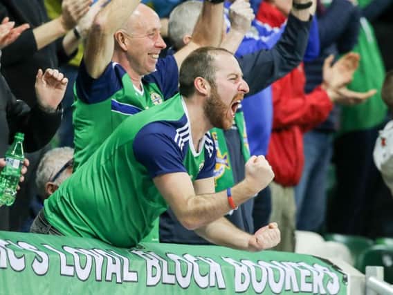 Get in there! Northern Ireland defeated Norway 2-0 in last night's World Cup qualifier at Windsor Park. Photos: Press Eye