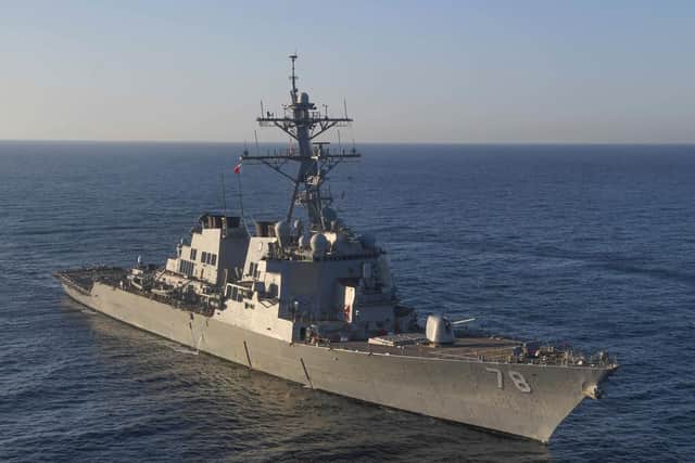 Tomahawks were fired from guided missile destroyers USS Porter, pictured, and the USS Ross during the US strike on a Syrian air base