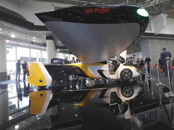 AeroMobil displayed their latest prototype of a flying car, in Monaco.
