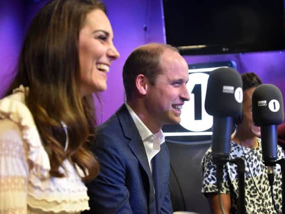 The Duke and Duchesss of Cambridge during a visit to BBC Radio 1 to promote the Heads Together mental health campaign.