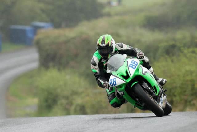 Derek McGee on his way to victory on his Yamaha in the Supersport race at the Tandragee 100.