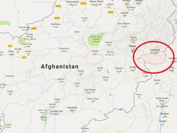 The incident took place in eastern Nangarhar province (circled).