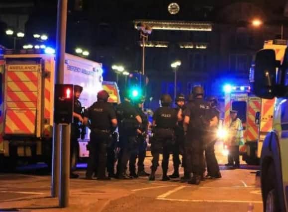 Armed police on the streets of Manchester following Monday night's attack