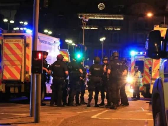 Armed police on the streets of Manchester following Monday night's attack