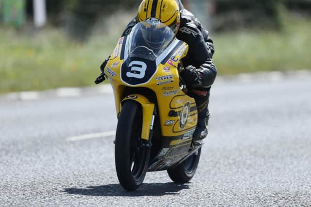 Gary Dunlop on the Joey's Bar 125cc Honda during the Ultra-Lightweight practice session at the Ulster Grand Prix.