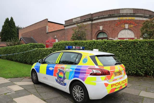 Police at the scene at the Childsplay Nursery in Wavertree, Liverpool