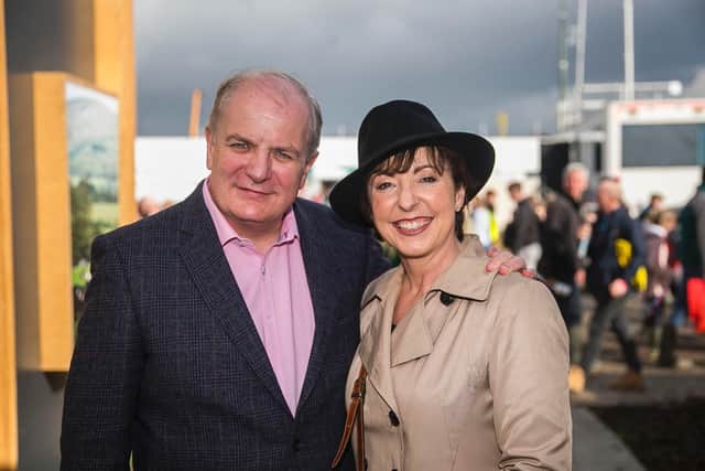 Irish Presidential candidate Gavin Duffy with his wife Orlaith Carmody Duffy during the Irish 2018 National Ploughing Championship in Tullamore, Co. Offaly, Ireland