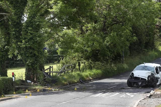 The car collided with a tree in the early hours of Sunday morning. (Photo: Presseye)