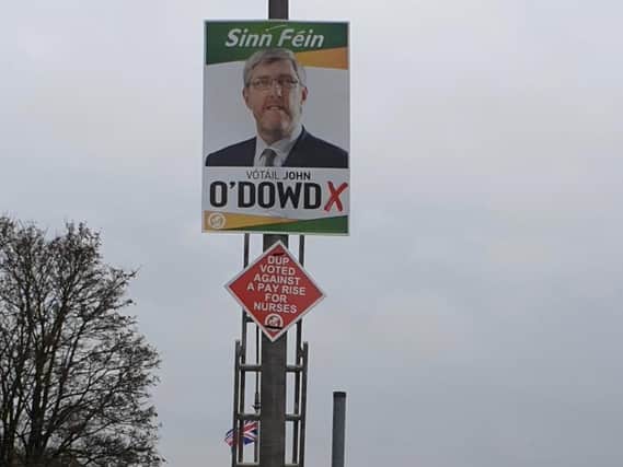 Sinn Fein election posters removed from Craigavon Hospital entrance