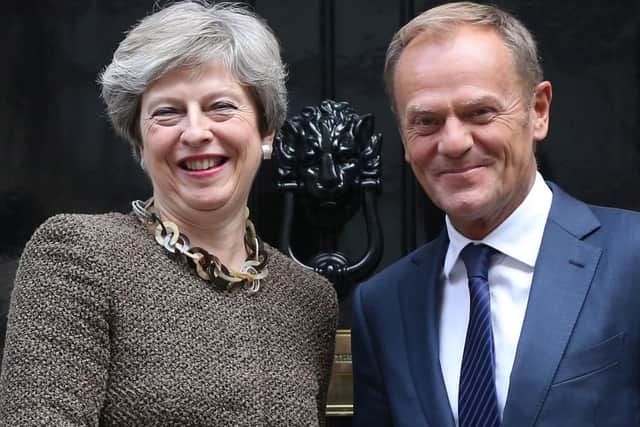 Prime Minister Theresa May with President of the European Council Donald Tusk