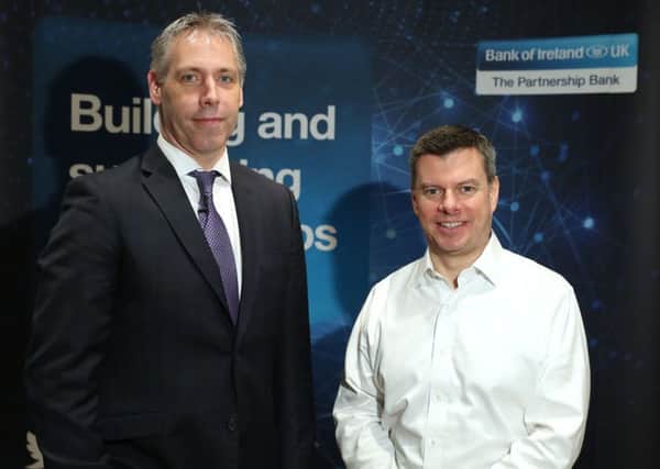 Gavin Kennedy, of Bank of Ireland UK with Steve Orr, director of Connect at Catalyst Inc.