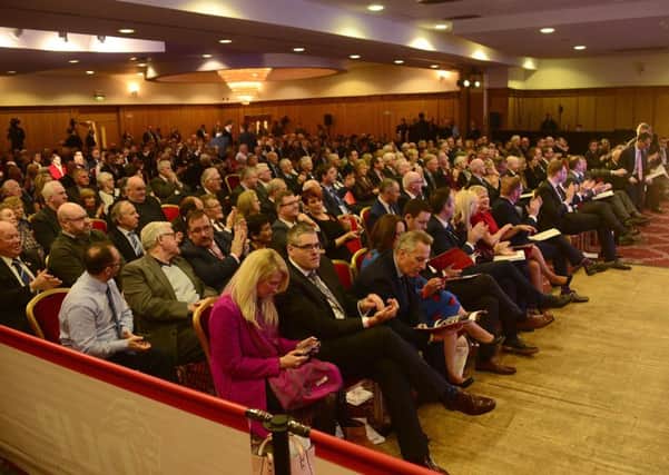 A section of the large crowd at the DUP conference on Saturday. Picture Arthur Allison, Pacemaker