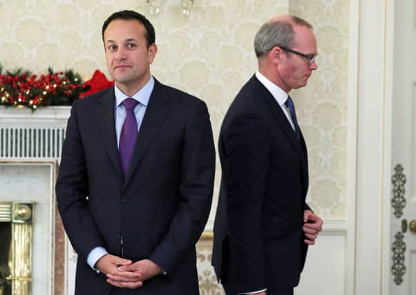 Looking the same way? Leo Varadkar and Simon Coveney have mostly talked tough on border but their tone has shifted back and forth. Photo: Brian Lawless/PA Wire