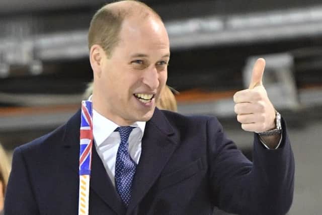 The Duke of Cambridge after hitting an ice puck at an ice rink in Helsinki, Finland where he saw the work of Icehearts, a welfare charity that uses sport to engage with and support boys at risk of social exclusion