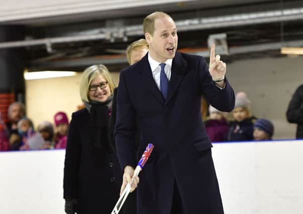 The Duke of Cambridge at an ice rink in Helsinki, Finland to see the work of Icehearts, a welfare charity that uses sport to engage with and support boys at risk of social exclusion