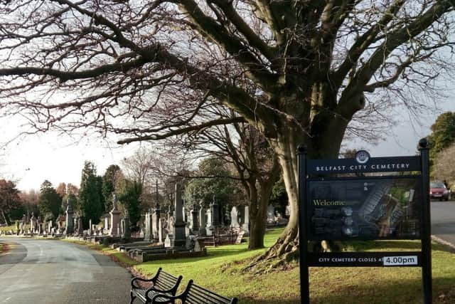 The entrance to Belfast City Cemetery