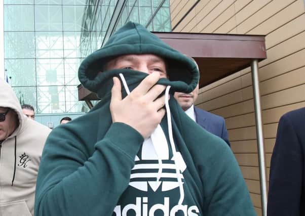 Conor McGregor leaving Blanchardstown District Court in Dublin, where he was facing a speeding charge