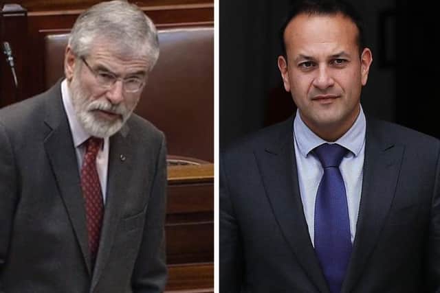 Sinn Fein President Gerry Adams TD and Ireland's Fine Gael Taoiseach, Leo Varadkar. (Video/Photo: Oireachtas)