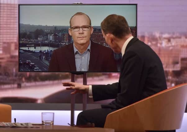 Simon Coveney being interviewed by the BBCs Andrew Marr