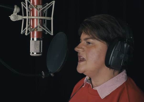 Arlene Foster sings on the new Band Aid NI video