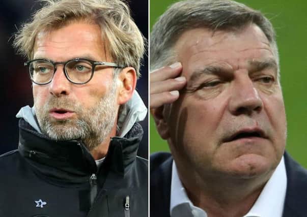 Liverpool boss Jurgen Klopp and new Everton manager Sam Allardyce