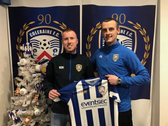 Coleraine manager Oran Kearney welcomes new signing Stephen Dooley back to the club.
