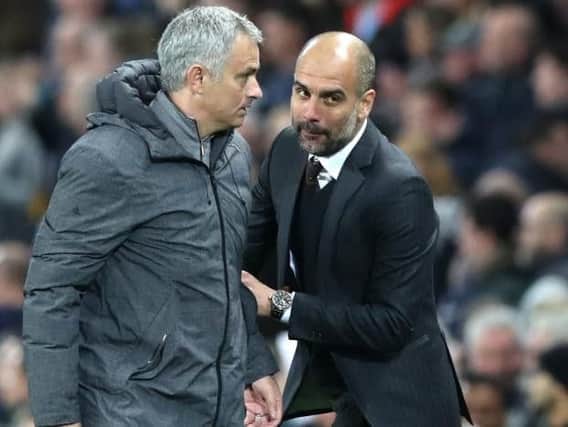 United boss Jose Mourinho and City manager Pep Guardiola