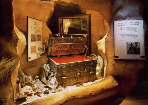 Treasure chest reportedly used by Captain Kidd in Museum in St. Augustine, Florida.
