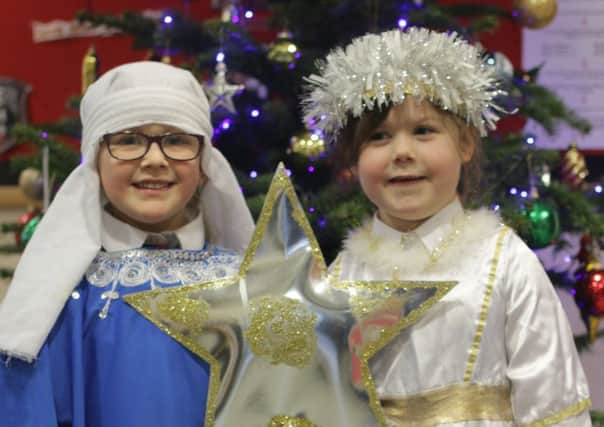 P2 pupils at Euston Street Primary School Aaliyah and Eva who played the roles of Mary and the narrator in the nativity