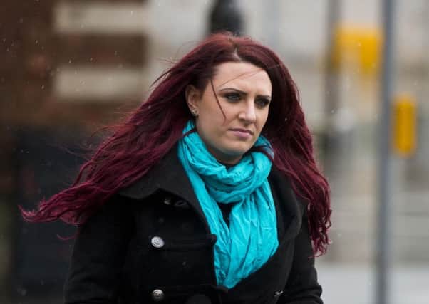 Deputy leader of the far right group Britain First Jayda Fransen arrives at Belfast Laganside courts to face charges on an alleged hate speech that took place in Belfast in August