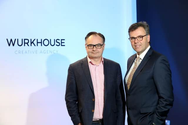 Wurkhouse CEO Troy Armour, left, with Invest NI CEO Alastair Hamilton