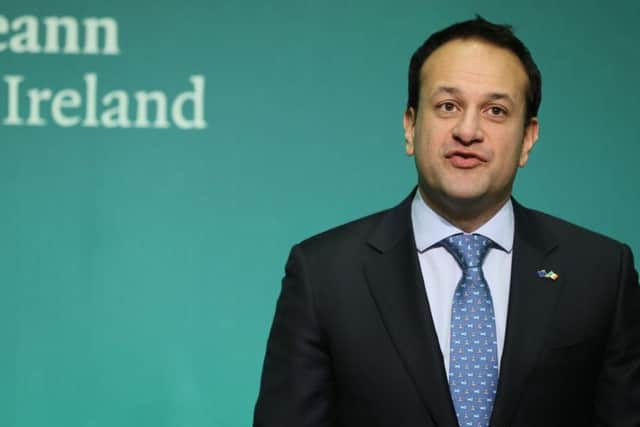 Taoiseach Leo Varadkar speaking at the Government Press Centre in Dublin after the European Commission announced that "sufficient progress" has been made in the first phase of Brexit talks on December 8 2017. Photo: Brian Lawless/PA Wire